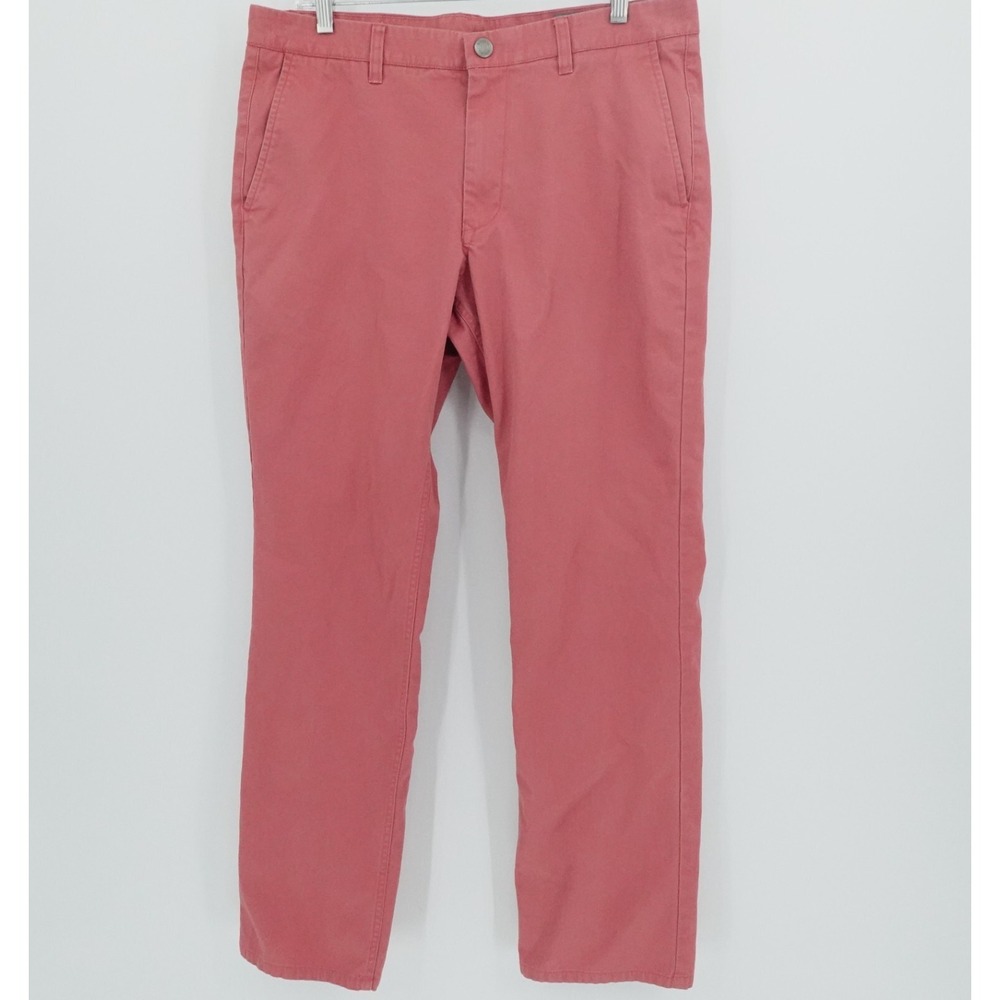 Bonobos Pants Mens 34x32 Papaya Red Straight Leg Chino Casual Office Casual